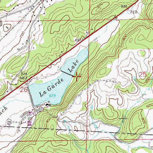 Topographic Map of Lagarde Number 2 Lake, AL