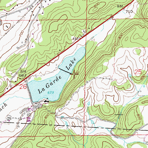 Topographic Map of Lagarde Number 2 Lake, AL