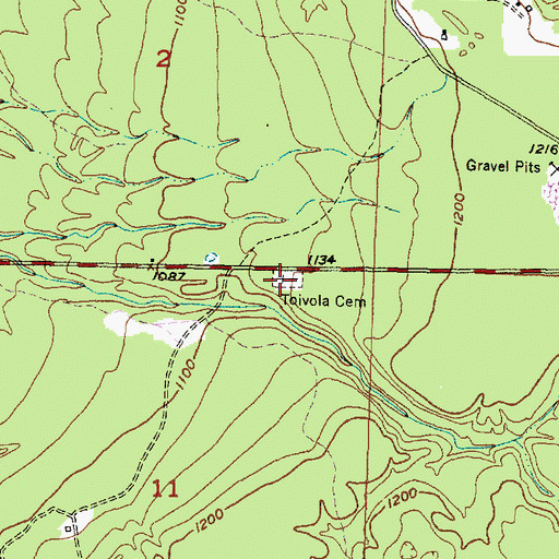 Topographic Map of Toivola Cemetery, MI