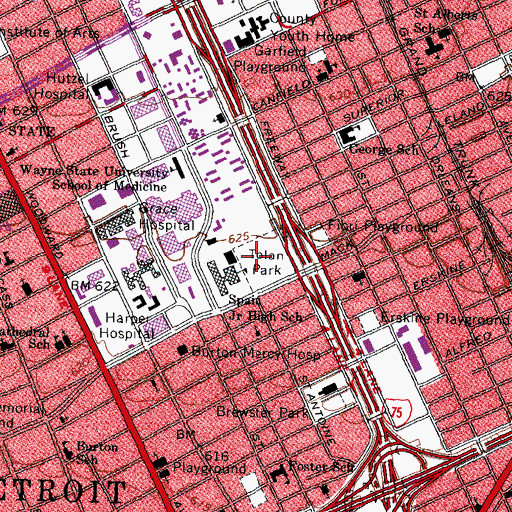 Topographic Map of Tolan Park, MI