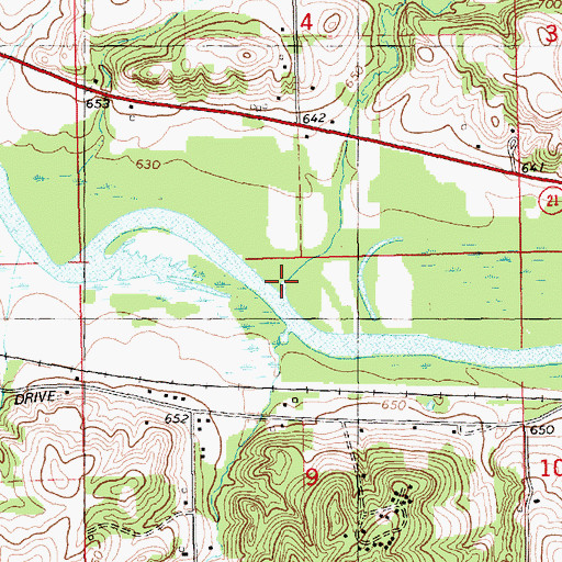 Topographic Map of Toles Creek, MI