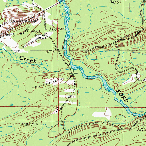 Topographic Map of Tom Doe Creek, MI
