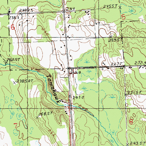 Topographic Map of Tomahawk School, MI