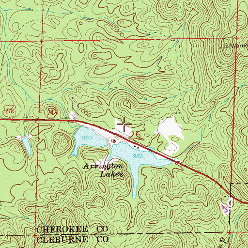 Topographic Map of Arrington Lake Number 2, AL