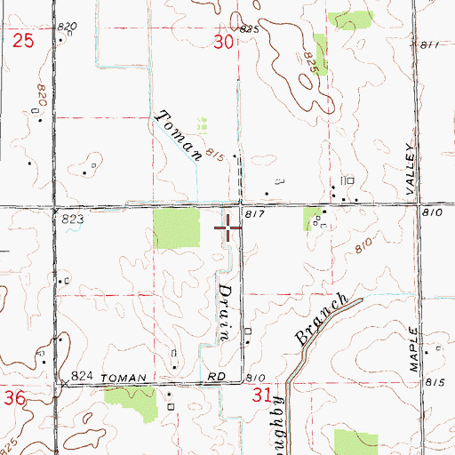Topographic Map of Toman Drain, MI