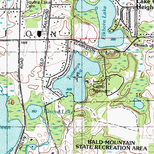 Topographic Map of Tommys Lake, MI