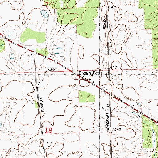 Topographic Map of Tompkins School, MI