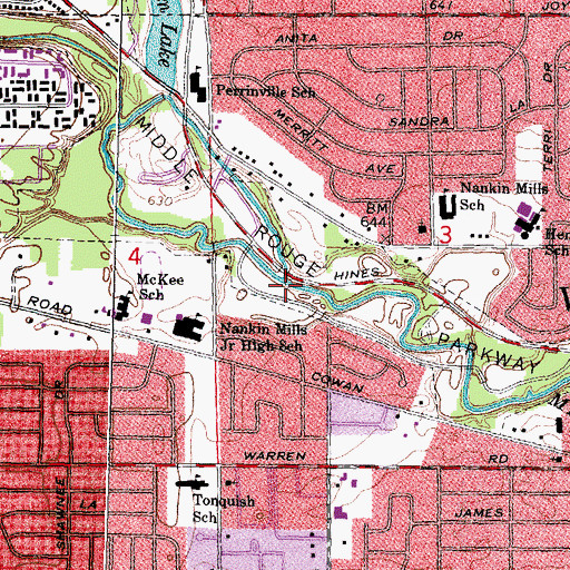 Topographic Map of Tonquish Creek, MI