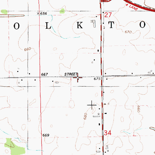 Topographic Map of Toothacre School, MI