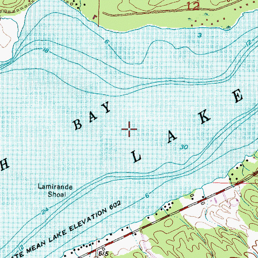 Topographic Map of Torch Bay, MI