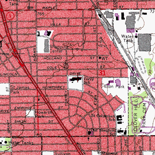 Topographic Map of Torry School, MI
