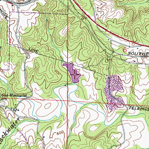 Topographic Map of Verlie Barton Lake Two, AL