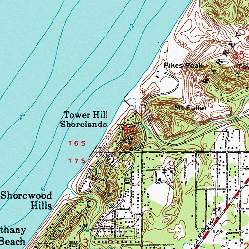 Topographic Map of Tower Hill Shorelands, MI