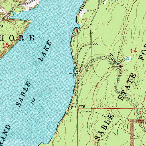 Topographic Map of Towes Creek, MI