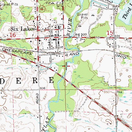 Topographic Map of Townline Creek, MI