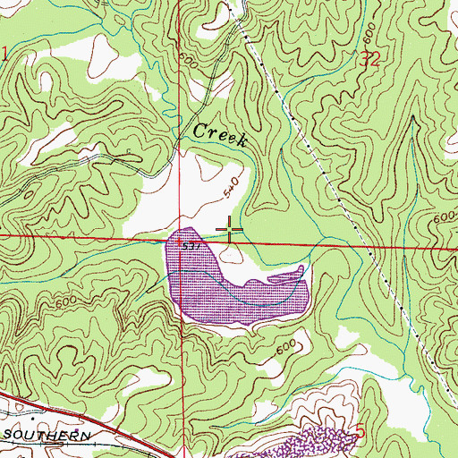 Topographic Map of Verlie Barton Lake One, AL