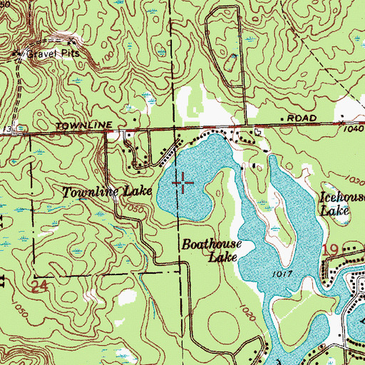 Topographic Map of Townline Lake, MI