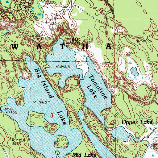 Topographic Map of Townline Lake, MI