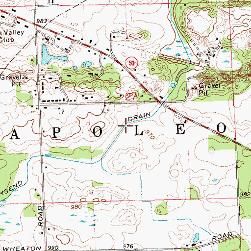 Topographic Map of Townsend Drain, MI