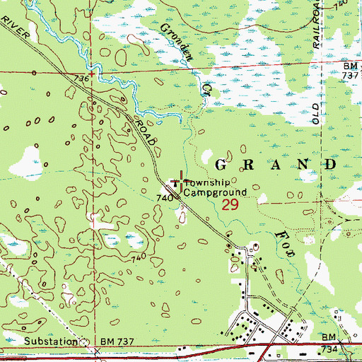 Topographic Map of Township Campground, MI