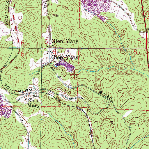Topographic Map of O L and Ema Hicks Lake Dam, AL