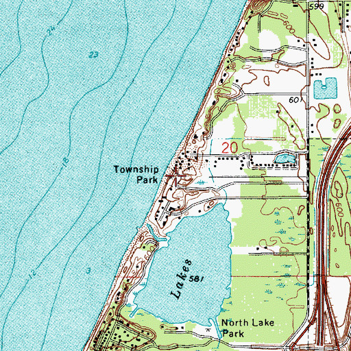 Topographic Map of Township Park, MI