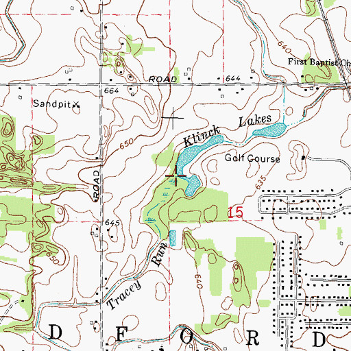 Topographic Map of Tracey Run, MI