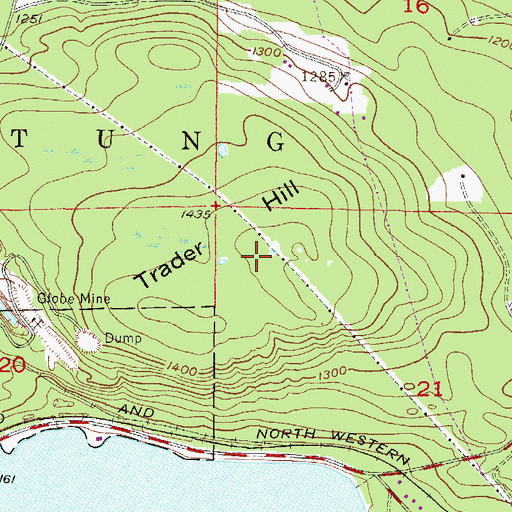 Topographic Map of Trader Hill, MI