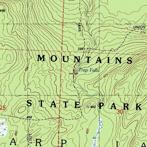 Topographic Map of Trap Falls, MI