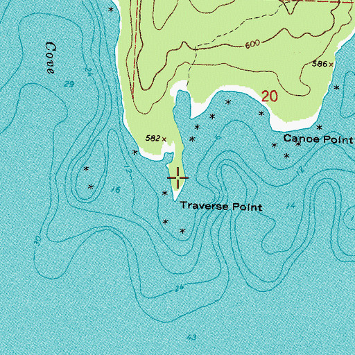 Topographic Map of Traverse Point, MI