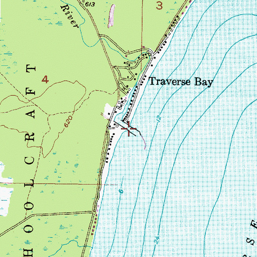 Topographic Map of Traverse River, MI