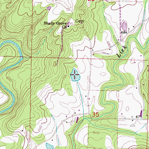 Topographic Map of Lick Creek Pond, AL