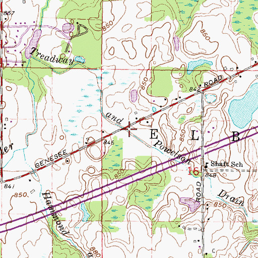 Topographic Map of Treadway and Powelson Drain, MI
