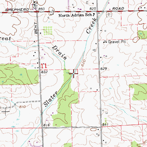 Topographic Map of Treat Drain, MI