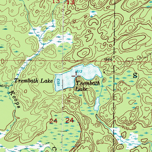 Topographic Map of Trembath Lake, MI