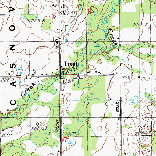 Topographic Map of Trent School, MI