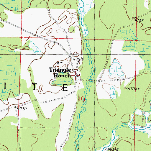 Topographic Map of Triangle Ranch, MI