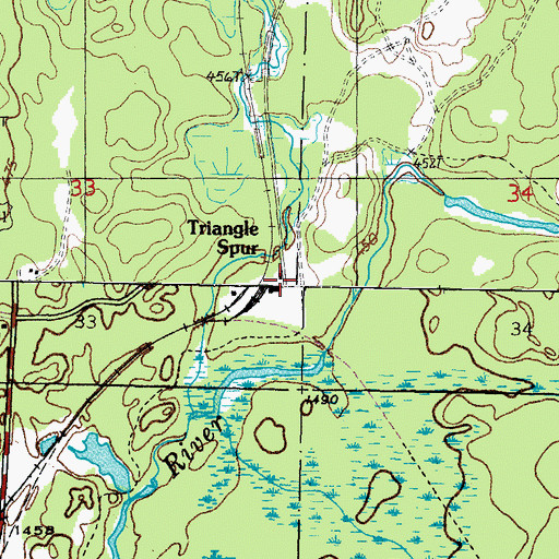 Topographic Map of Triangle Spur, MI