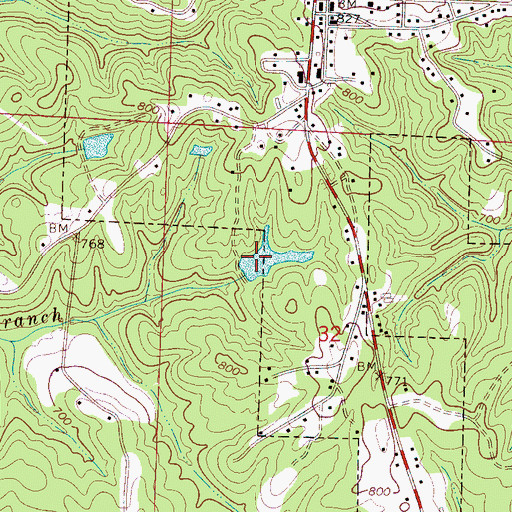 Topographic Map of Bonds Lake Dam, AL