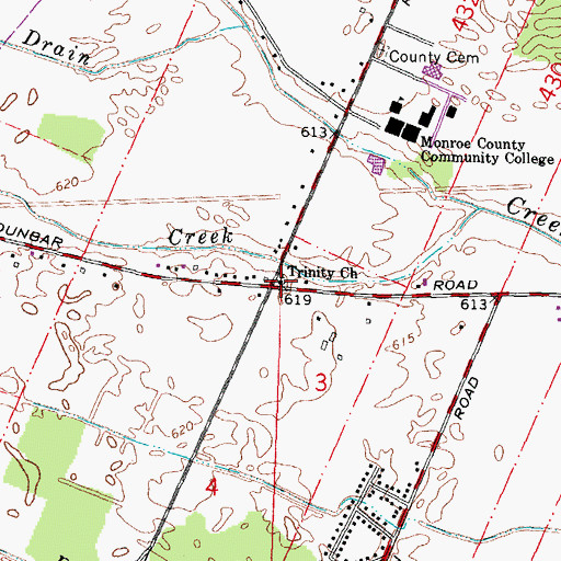 Topographic Map of Trinity Church, MI