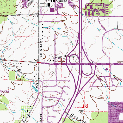 Topographic Map of Trinity Church, MI