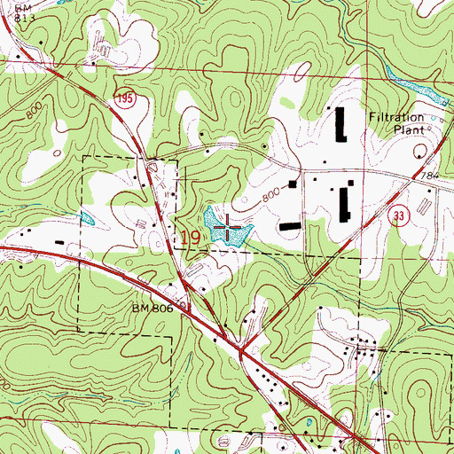 Topographic Map of Eskridge Lake, AL