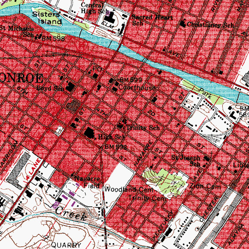 Topographic Map of Trinity Lutheran School, MI