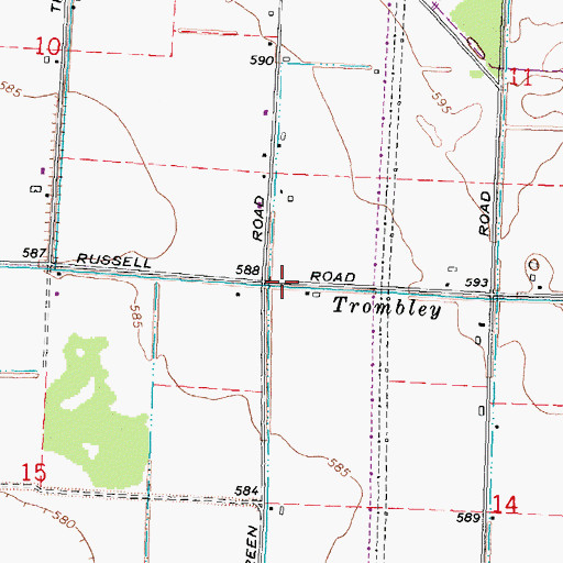 Topographic Map of Trombley Drain, MI