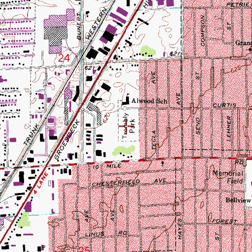 Topographic Map of Trombly Park, MI