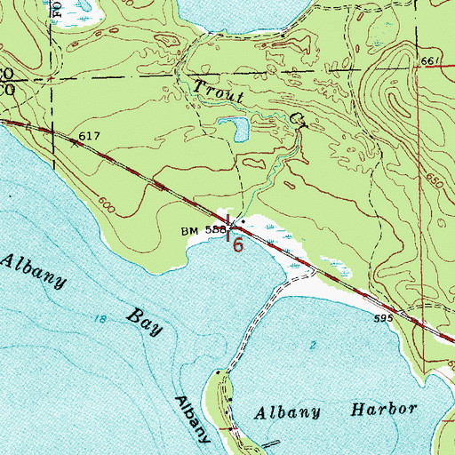 Topographic Map of Trout Creek, MI