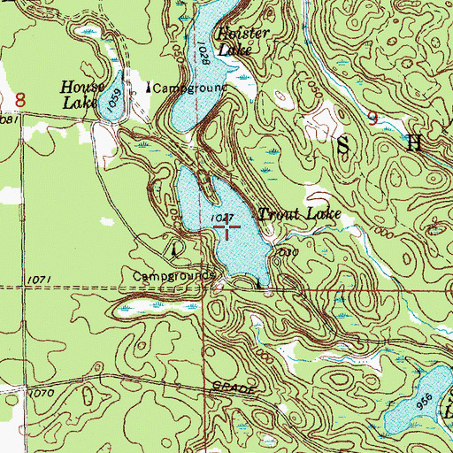 Topographic Map of Trout Lake, MI