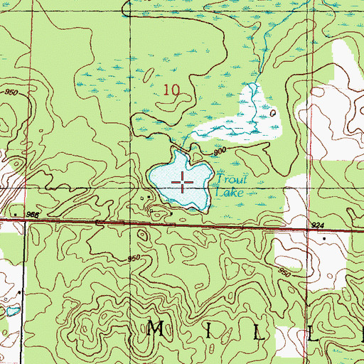 Topographic Map of Trout Lake, MI