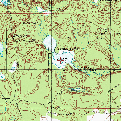 Topographic Map of Trout Lake, MI