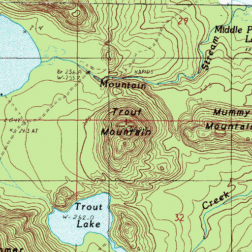 Topographic Map of Trout Mountain, MI